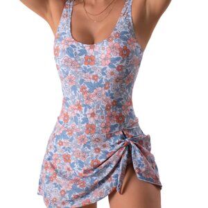 Eomenie One Piece Swimdress Swimsuits for Women Tummy Control Swim Dresses Skirt